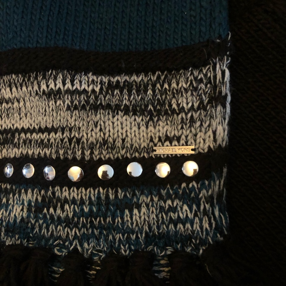 Michael Kors Embellished Stud Fringe Wrap Scarf - Picture 4 of 7